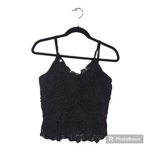 Ambiance Black Lace Tank Cropped Style Size 1X